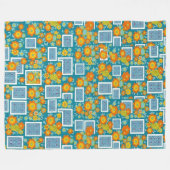 zonnebloempatroon 70s fleece deken (Voorkant (Horizontaal))