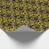 Zonnebloempatroon A01.b Black BG Cadeaupapier (Hoek)