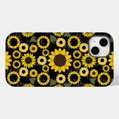 Zonnebloempatroon A01.b Black BG Case-Mate iPhone Case (Achterkant (horizontaal))