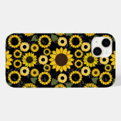 Zonnebloempatroon A01.b Black BG Case-Mate iPhone Case (Achterkant (horizontaal))