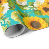 Zonnebloempatroon Cadeaupapier (Rol Hoek)