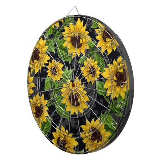  zonnebloempatroon dartbord (Voorkant Rechts)