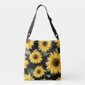 Zonnebloempatroon, dwarsbalk crossbody tas (Achterkant)