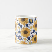 Zonnebloempatroon geel en groen koffiemok (Center)