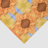 ZonnebloemPatroon Geel Floral Waterverf Boho Tissuepapier (Detail)