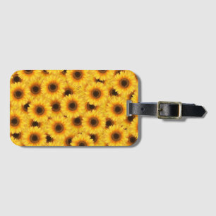 Zonnebloempatroon, gele schoonheid bagagelabel
