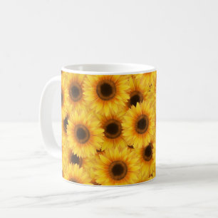 Zonnebloempatroon, gele schoonheid koffiemok