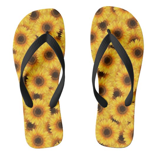 Zonnebloempatroon, gele schoonheid teenslippers (Voetbed)
