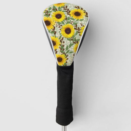 Zonnebloempatroon Golfheadcover (Voorkant)