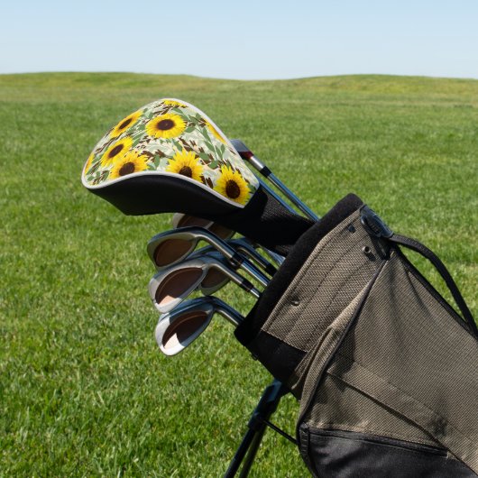 Zonnebloempatroon Golfheadcover (Insitu)