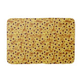 Zonnebloempatroon, goud, geel en bruin badmat (Voorkant)