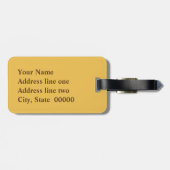 Zonnebloempatroon, goud, geel en bruin bagagelabel (Achterkant horizontaal)