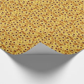 Zonnebloempatroon, goud, geel en bruin cadeaupapier (Hoek)