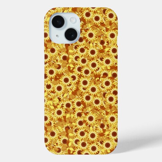 Zonnebloempatroon - goud, geel en bruin Case-Mate iPhone case (Achterkant)