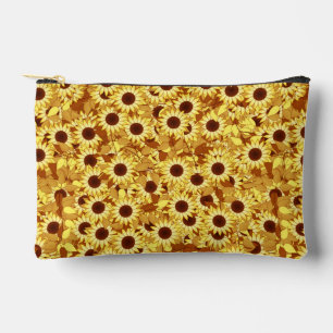 Zonnebloempatroon, Goud, Geel en Bruin Etui