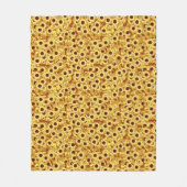 Zonnebloempatroon, goud, geel en bruin fleece deken (Voorkant)