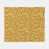 Zonnebloempatroon, goud, geel en bruin fleece deken (Voorkant (Horizontaal))