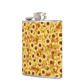 Zonnebloempatroon - goud, geel en bruin heupfles (Links)