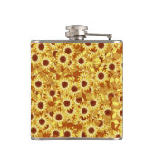 Zonnebloempatroon - goud, geel en bruin heupfles (Achterkant)