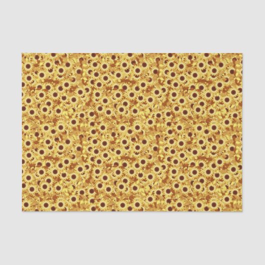 Zonnebloempatroon, goud, geel en bruin tissuepapier (Voorkant)