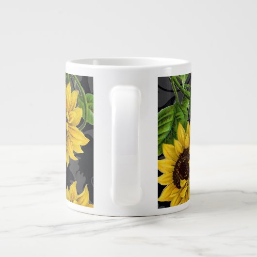  zonnebloempatroon grote koffiekop (Achterkant)