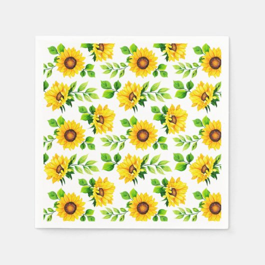 ZonnebloemPatroon Land Farmhouse Birthday Party Servet (Voorkant)