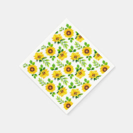 ZonnebloemPatroon Land Farmhouse Birthday Party Servet