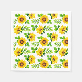 Zonnebloempatroon Landelijke Boerderij Verjaardags Servet