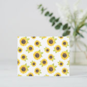 Zonnebloempatroon met handgeschilde Waterverf Briefkaart (Staand voorkant)