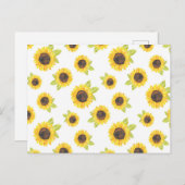 Zonnebloempatroon met handgeschilde Waterverf Briefkaart (Voorkant / Achterkant)