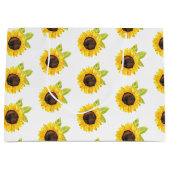 Zonnebloempatroon met handgeschilde Waterverf Groot Cadeauzakje (Voorkant)