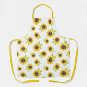 Zonnebloempatroon met handgeschilde waterverf schort (Voorkant)