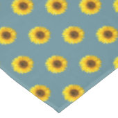 Zonnebloempatroon op Blauw Groen Tafelkleed (Gekanteld)