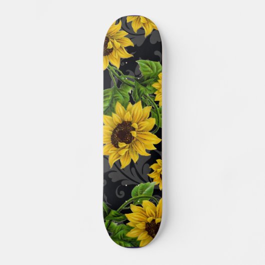 zonnebloempatroon persoonlijk skateboard (Voorkant)