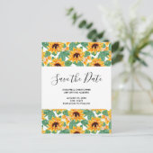 zonnebloempatroon Sla de datum op Uitnodiging Briefkaart (Staand voorkant)