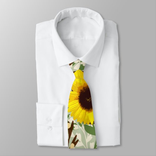 Zonnebloempatroon Stropdas (Gebonden)