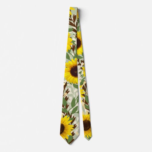 Zonnebloempatroon Stropdas (Voorkant)