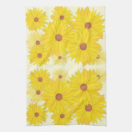 Zonnebloempatroon Theedoek (Verticaal)