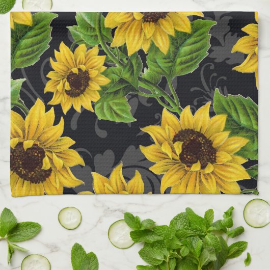  zonnebloempatroon theedoek (Gevouwen)