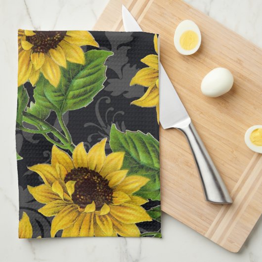  zonnebloempatroon theedoek (Quarter Fold)