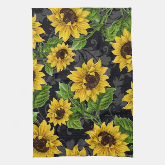  zonnebloempatroon theedoek (Verticaal)