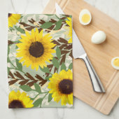 Zonnebloempatroon Theedoek (Quarter Fold)