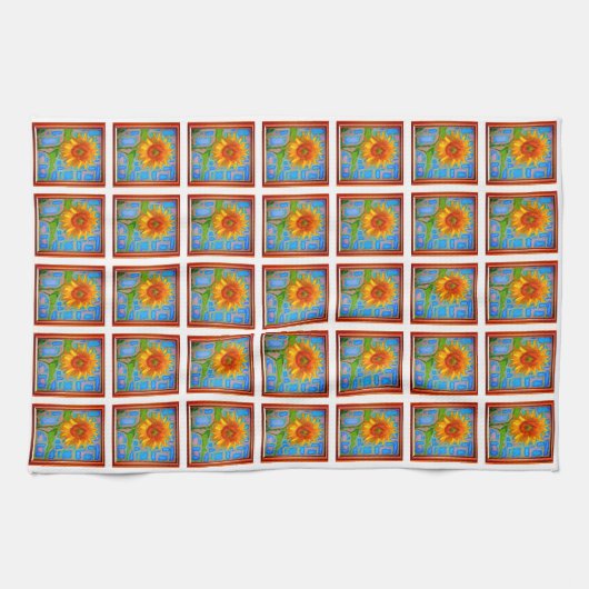 Zonnebloempatroon Theedoek (Horizontaal)