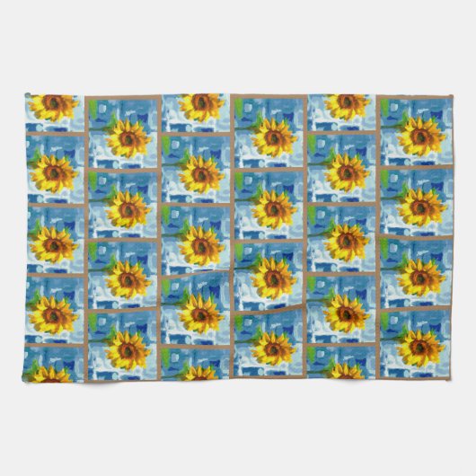 Zonnebloempatroon Theedoek (Horizontaal)