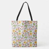Zonnebloempatroon Tote Bag (Voorkant)
