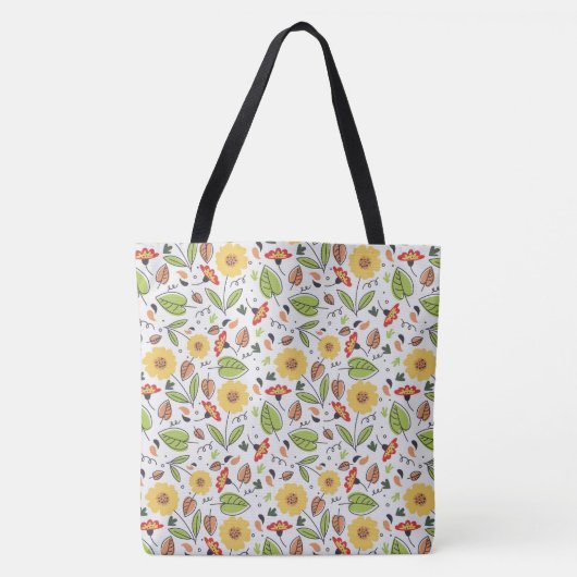 Zonnebloempatroon Tote Bag (Voorkant)