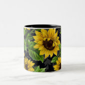  zonnebloempatroon tweekleurige koffiemok (Center)