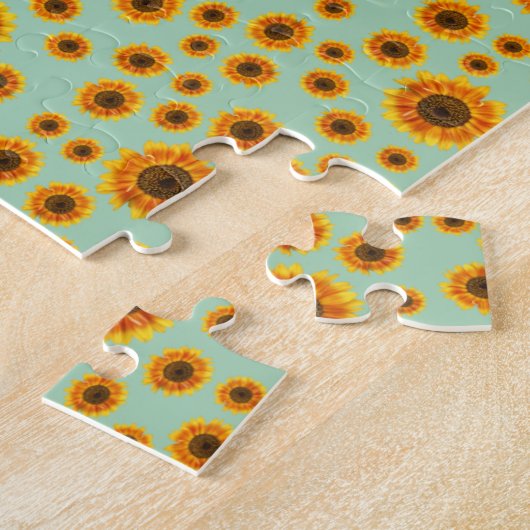 Zonnebloempatroon uitdagend hard moeilijk legpuzzel (Zijkant)