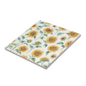 Zonnebloempatroon Waterverf Botanisch Tegeltje (Zijkant)