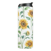 Zonnebloempatroon Waterverf Botanisch Thermosbeker (Gedraaid links)